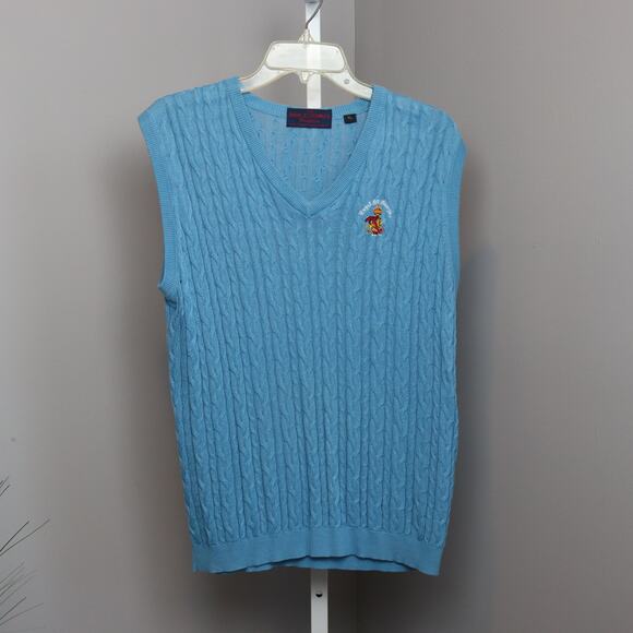 Royal St. George’s Collection Light Blue Cable Knit Golf Vest XL - Picture 1 of 4